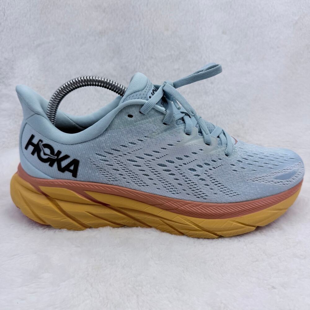 HOKA Clifton 8 Running Shoes Summer Song Ice Flow Size 9 Cushioned Sneakers Shoe